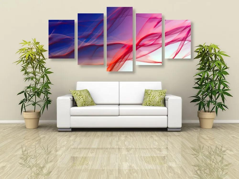 5 μέρη εικόνας αφηρημένα κύματα γεμάτα χρώματα - 100x50