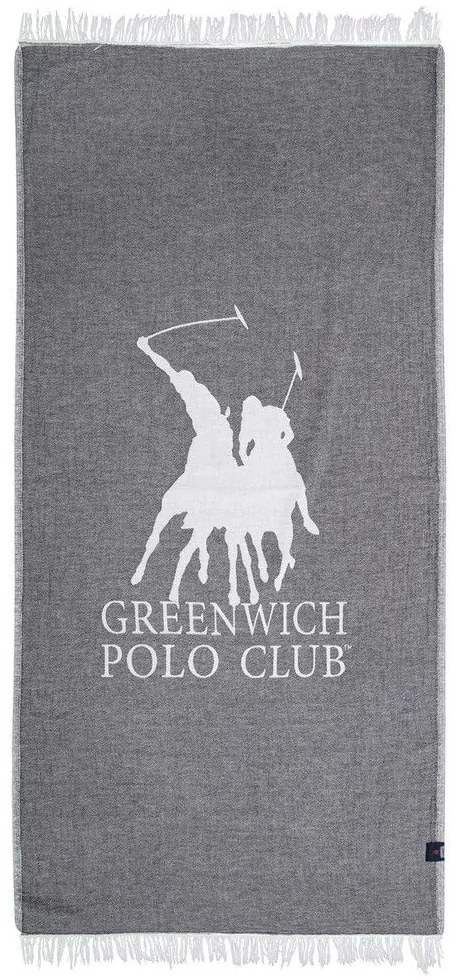 Πετσέτα Θαλάσσης - Παρεό 3903 85x170 Grey-Ivory Greenwich Polo Club Θαλάσσης 85x170cm Muslin