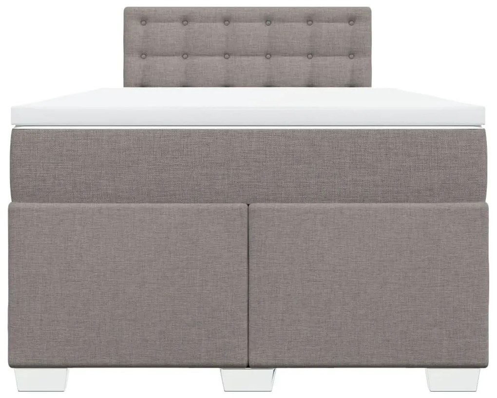 Κρεβάτι Boxspring με Στρώμα Taupe 120x190 εκ. Υφασμάτινο - Μπεζ-Γκρι