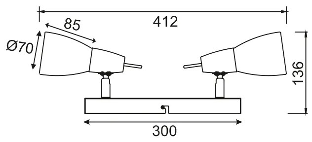 ΣΠΟΤ ΙΙ ΓΥΑΛΙ ΝΙΚΕΛ ΜΑΤ 2Χ40W E14 KAMET - 21W - 50W - MC542NM2