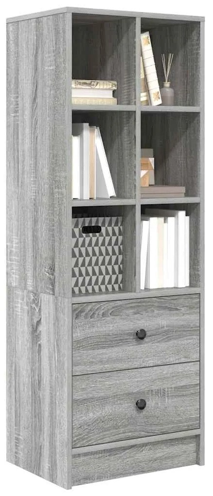 vidaXL Highboard με συρτάρι Γκρίζο Σονομα 45,5 x 34 x 127 εκ