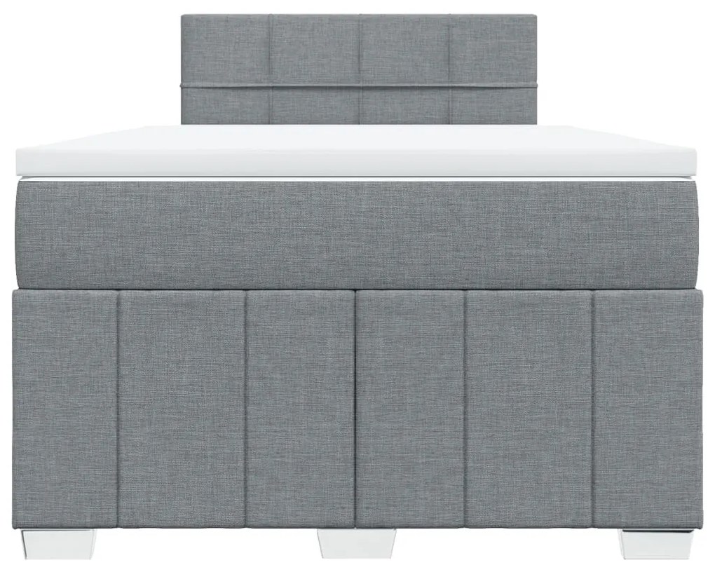 vidaXL Κρεβάτι Boxspring με Στρώμα Ανοιχτό Γκρι 120x190 εκ. Υφασμάτινο