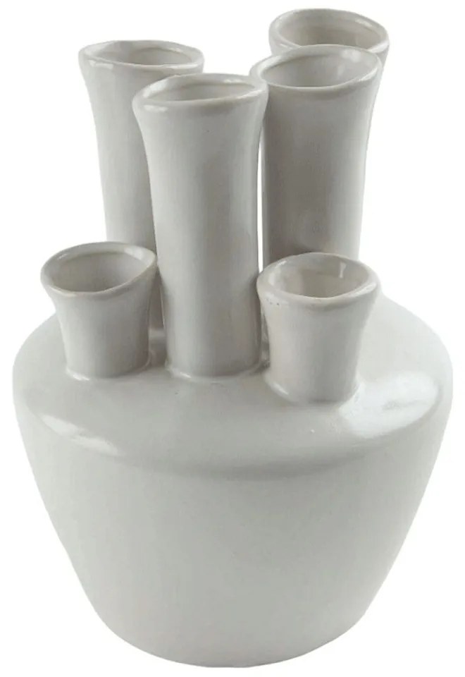 Βάζο Tubes 61858 18cm White Ceramic