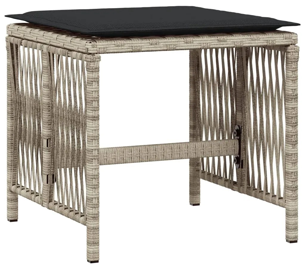 vidaXL Σετ Τραπεζαρίας Κήπου 11 τεμ. Αν. Γκρι Συνθ. Ρατάν με Μαξιλάρια