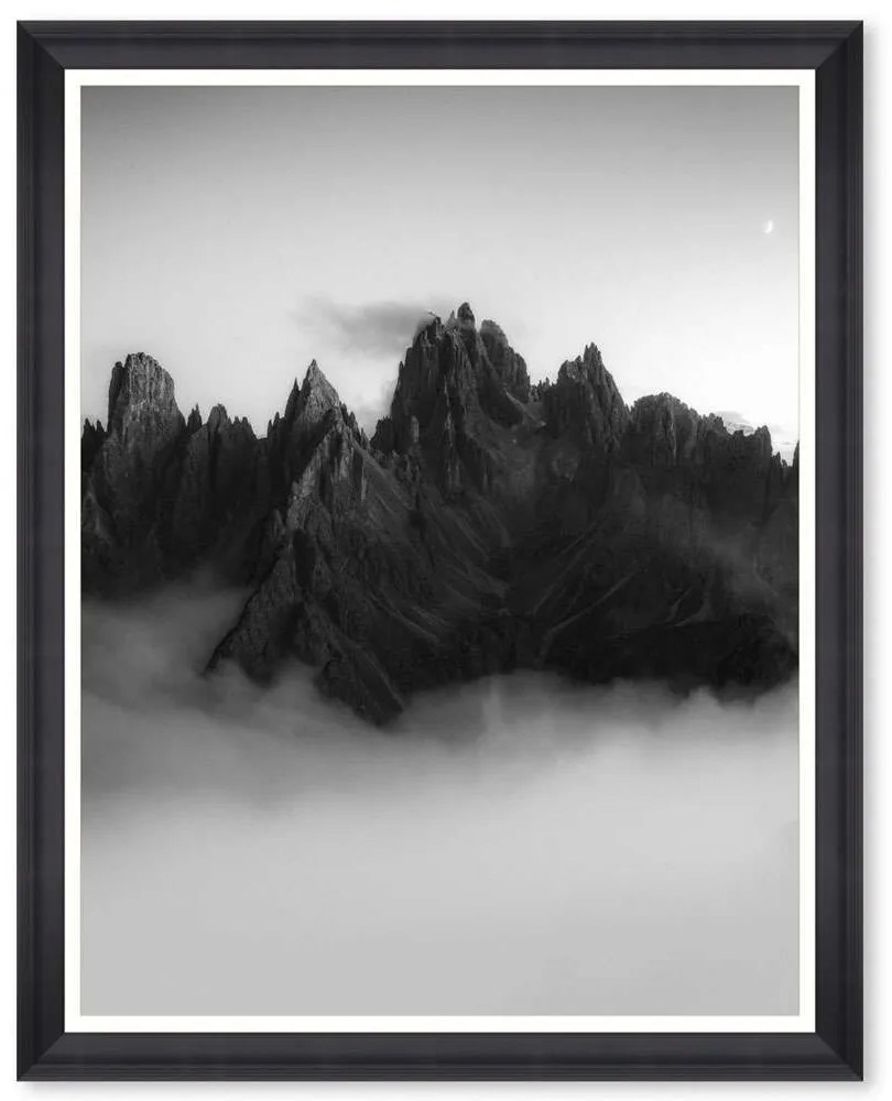 Κάδρο Tre Cime Di Lavaredo FA13472 60x75cm Black-White MindTheGap Κάθετοι Wood, Glass