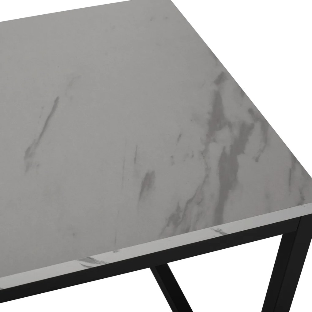 Ζιγκον Grelay 2 Τεμ Mdf Όψη Μαρμάρου &amp; Μέταλλο 45Χ45Χ50εκ. &amp; 37Χ37Χ43 Εκ.