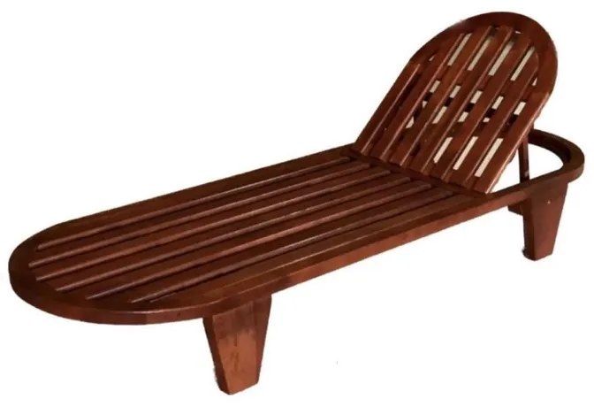 Ξαπλώστρα Paros οβάλ ξύλινη παραλίας 195x70x45cm Καφέ - KORY4589