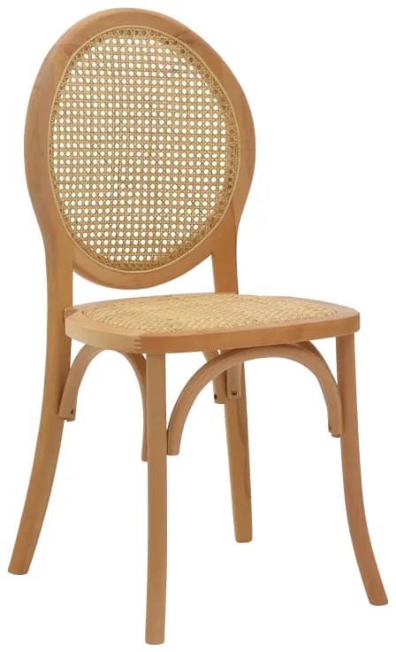 Καρέκλα Camil pakoworld φυσικό ξύλο οξιάς-φυσικό rattan 45x50x94εκ