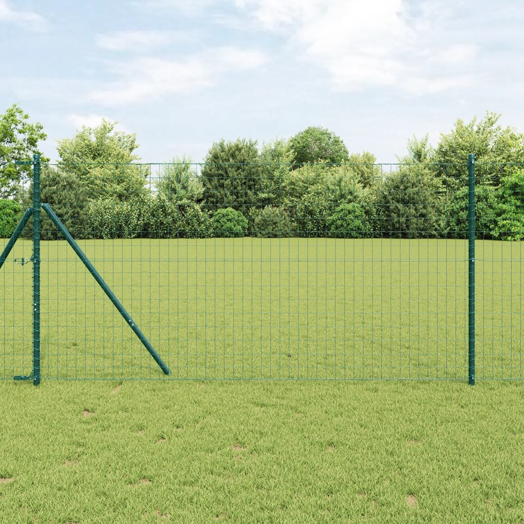 vidaXL Euro Fence με 7 πόλους 1x10 μ Γαλβανισμένος Χάλυβας Πράσινος