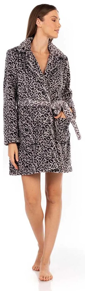 Ρόμπα Fleece Γυναικεία Mara-M 1041-20 Μαύρο,Μπεζ LARGE