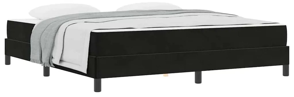 vidaXL Κρεβάτι box spring με στρώμα Μαύρο 180 x 200 cm Βελούδο