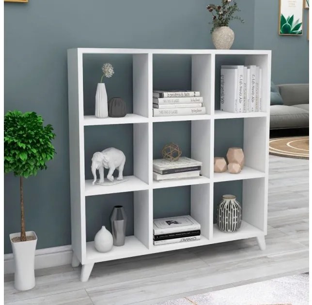 Βιβλιοθήκη μελαμίνης Saul Megapap λευκό 88,2x20x88,2εκ. GP041-0009,1-GP041-0009,1-Λευκό GP041-0009,1