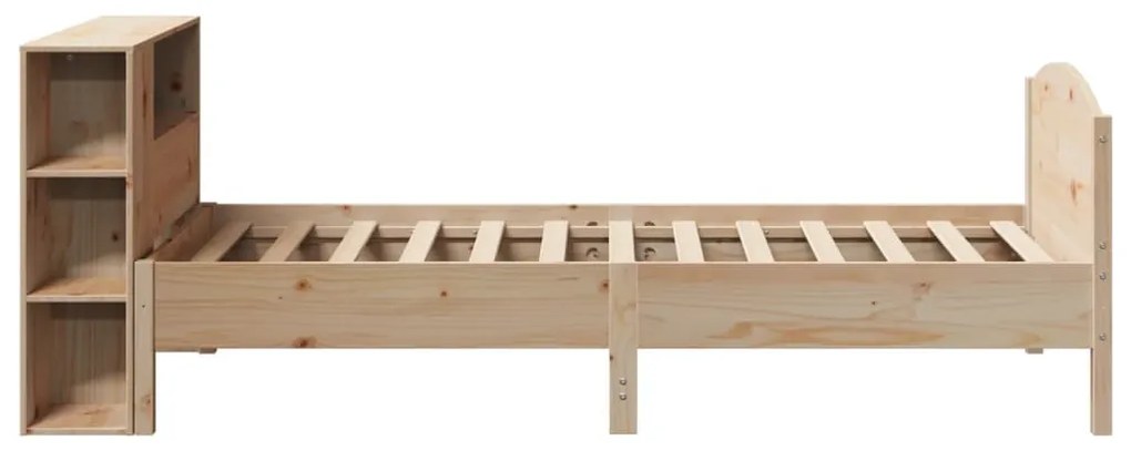 vidaXL Κρεβάτι Βιβλιοθήκη Χωρίς Στρώμα 75x190 εκ Μασίφ Ξύλο Πεύκο