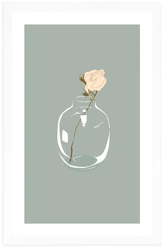 Αφίσα με παρπαστού Λουλούδι σε βάζο σε απλό στιλ - 20x30 black