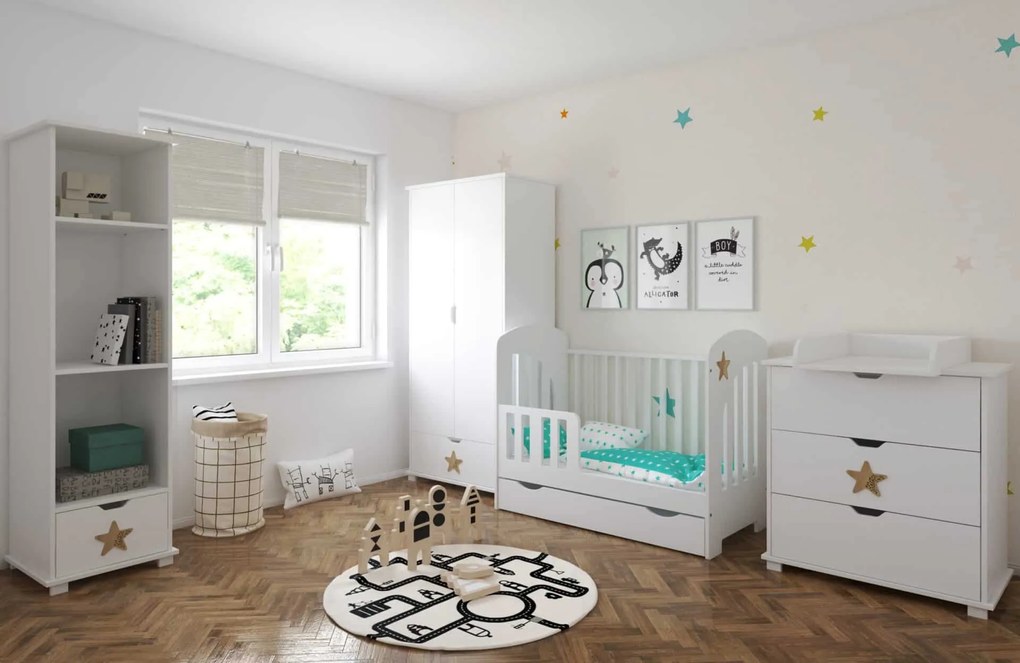 Συρταριέρα  με Αλλαξιέρα  Star White + Grey  83x48x87cm  BC20029  BabyCute