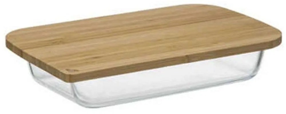 Δοχείο Φαγητού 151463 31,2x19,8x5,5cm Clear-Natural Marva Glass,Bamboo