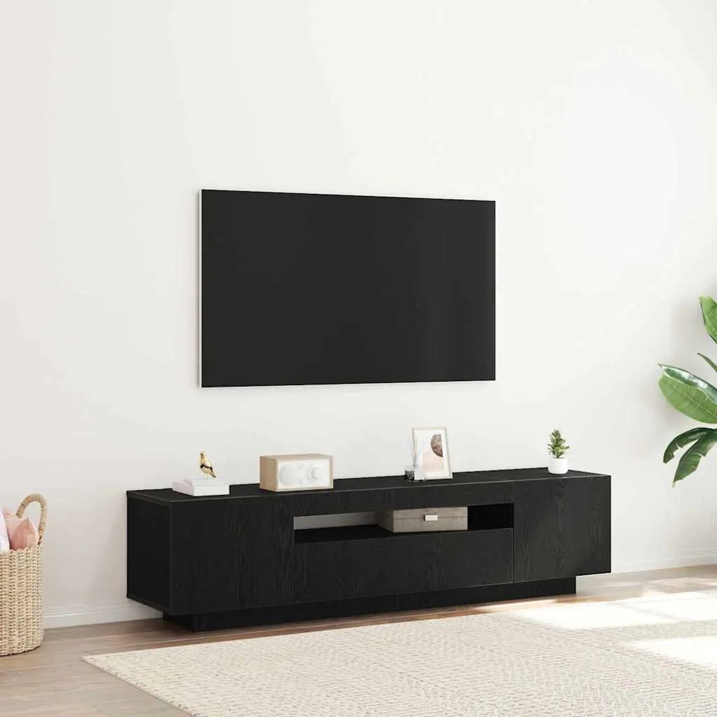 Ντουλάπι TV Μαύρο 160 x 35 x 40 εκ. Επεξεργασμένο ξύλο