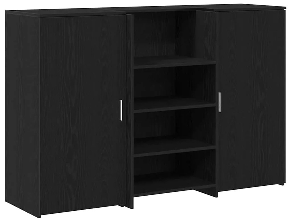 vidaXL Γραφείο υποδοχής Μαύρο Δρυς 155x50x103,5 εκ. Επεξεργασμένο Ξύλο