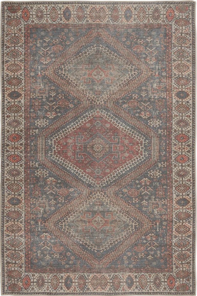 Χαλί Plumeria 3505 Terra-Beige-Blue Βιοκαρπέτ 80X220cm