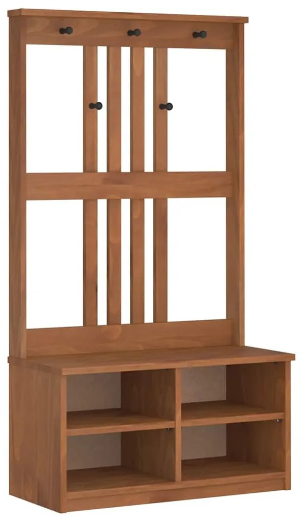 vidaXL Δέντρο χωλ "SANDNES" 87x40x159,5 εκ. Πεύκο μασίφ ξύλο