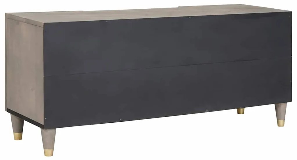 vidaXL Ντουλάπι TV με συρτάρι Γκρι και Χρυσό 105 x 33.5 x 46 εκ.