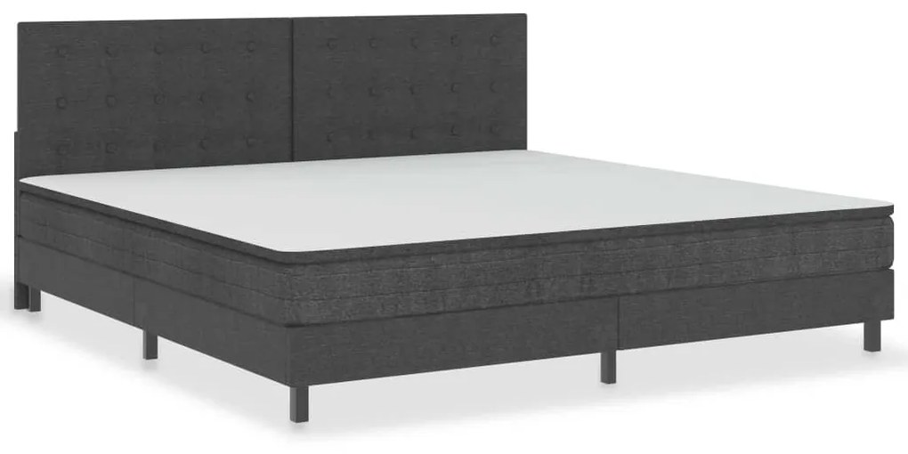 vidaXL Κρεβάτι Boxspring Σκούρο Γκρι 200 x 200 εκ. Υφασμάτινο