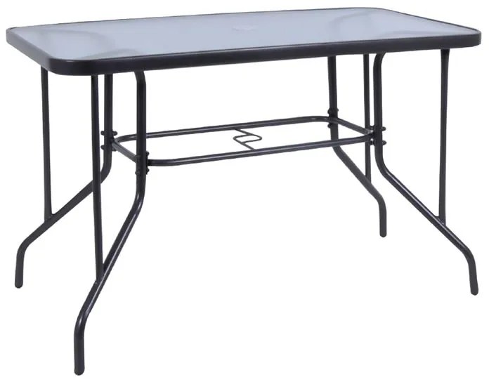BALENO Τραπέζι Κήπου - Βεράντας, Μέταλλο Βαφή Ανθρακί, Γυαλί Tempered  110x60x71cm [-Ανθρακί-] [-Γυαλί-, -Μέταλλο-] Ε2403,1