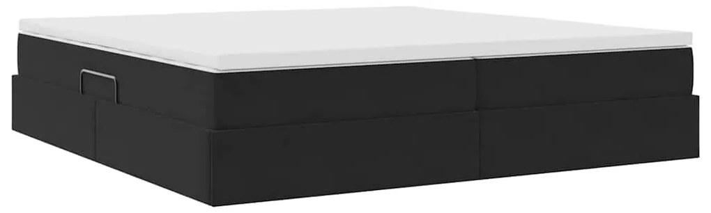 vidaXL Κρεβάτι με αποθηκευτικό χώρο και στρώμα Μαύρο 200 x 200 cm