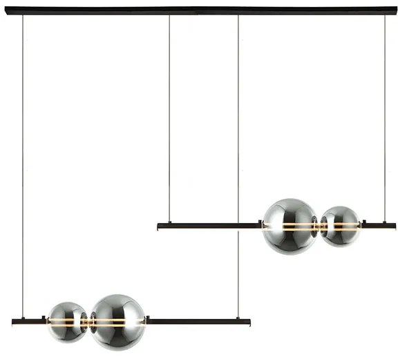 Φωτιστικό Οροφής Πολύφωτο LED Dimmable Zambelis 22234 Black Matt