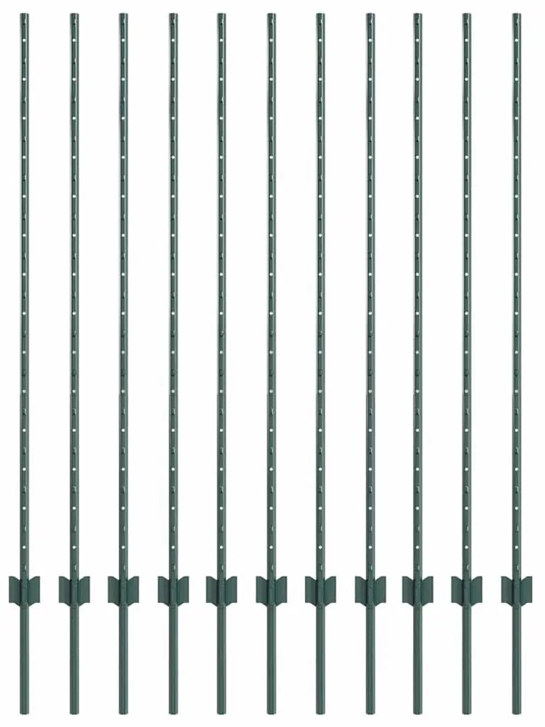 vidaXL Φράχτες 22 pcs Πράσινο 140 cm Ατσάλι