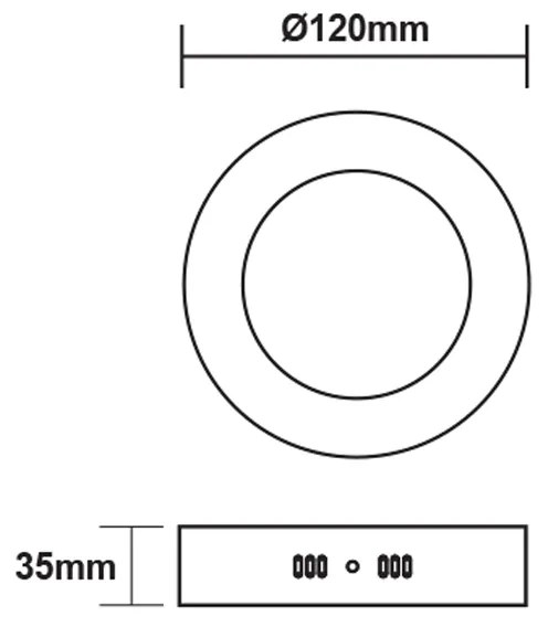 ΛΕΥΚΟ ΣΤΡΟΓΓΥΛΟ LED ΠΑΝΕΛ ΟΡΟΦΗΣ 6W 3000K 450Lm Φ117mm 230V AC Ra80