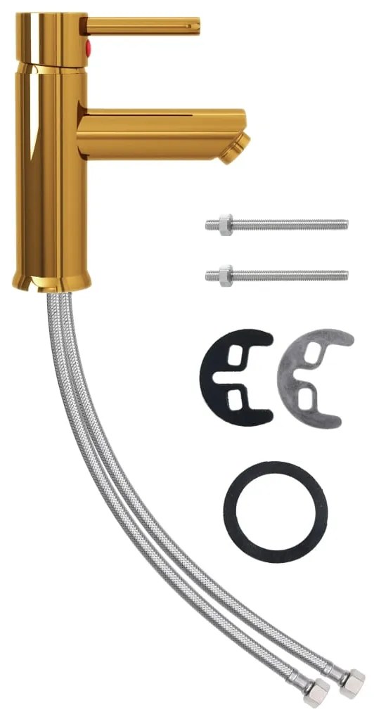 vidaXL Μπαταρία Νιπτήρα Μπάνιου Χρυσή 130 x 176 χιλ.