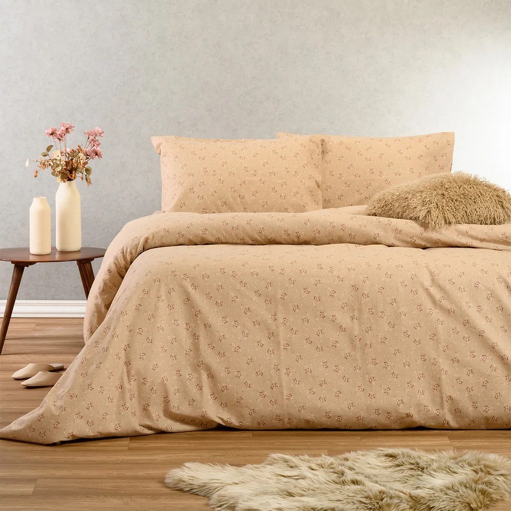 Σετ Σεντόνι Με Μαξιλαροθήκη Φανελένιο Ημίδιπλο Με Λάστιχο 120x200+30εκ. Fay Beige Winter Line Mini Melinen 20005160