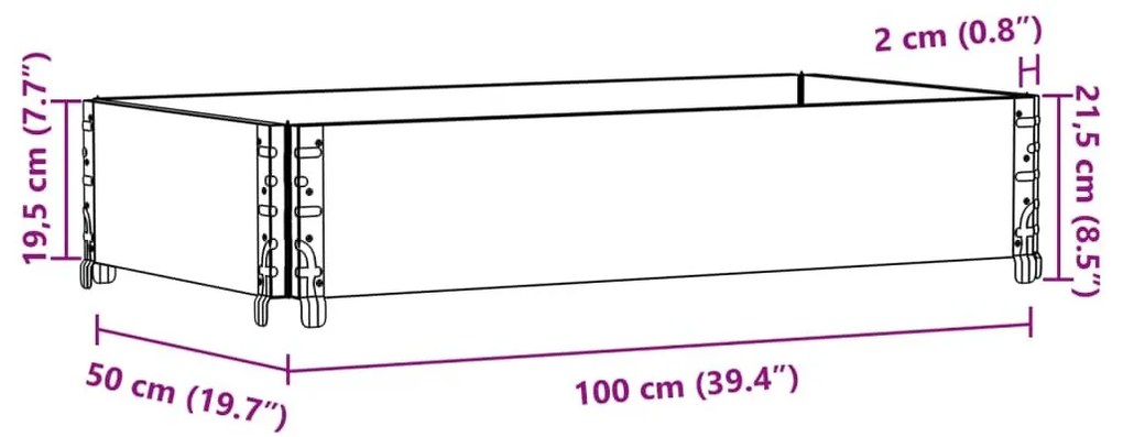 Ζαρντινιέρα Κήπου Γκρι 100x50 εκ. από Μασίφ Ξύλο Πεύκου - Γκρι