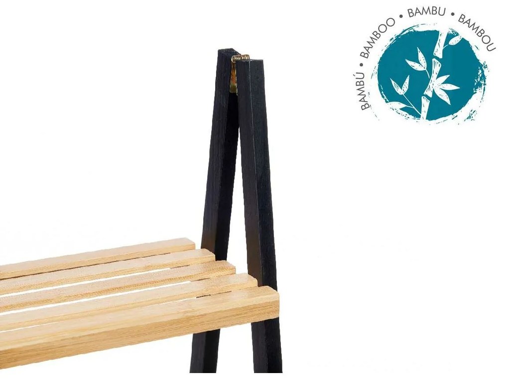 Ράφια Μπάνιου Berilo Μαύρο Φυσικό 40,3 x 81,5 x 30 cm