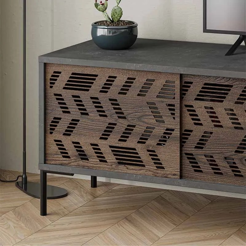 ΕΠΙΠΛΟ ΤΗΛΕΟΡΑΣΗΣ DIONYSOS MEGAPAP ΧΡΩΜΑ ΓΚΡΙ ΡΕΤΡΟ 170X45X48,6ΕΚ.