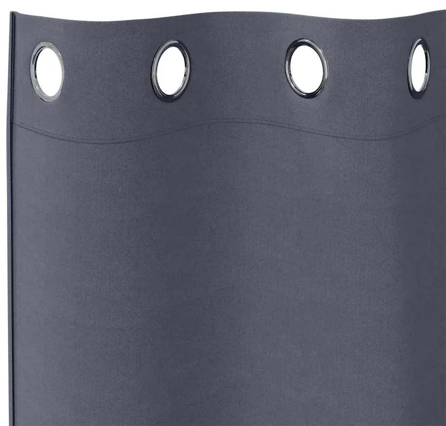 vidaXL Κουρτίνες με κουρτίνες 2 pcs Ανθρακί Πολυεστέρας