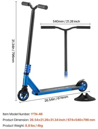 VEVOR Stunt Scooter Street Trick Scooters for Kids Adults Double Layer Deck