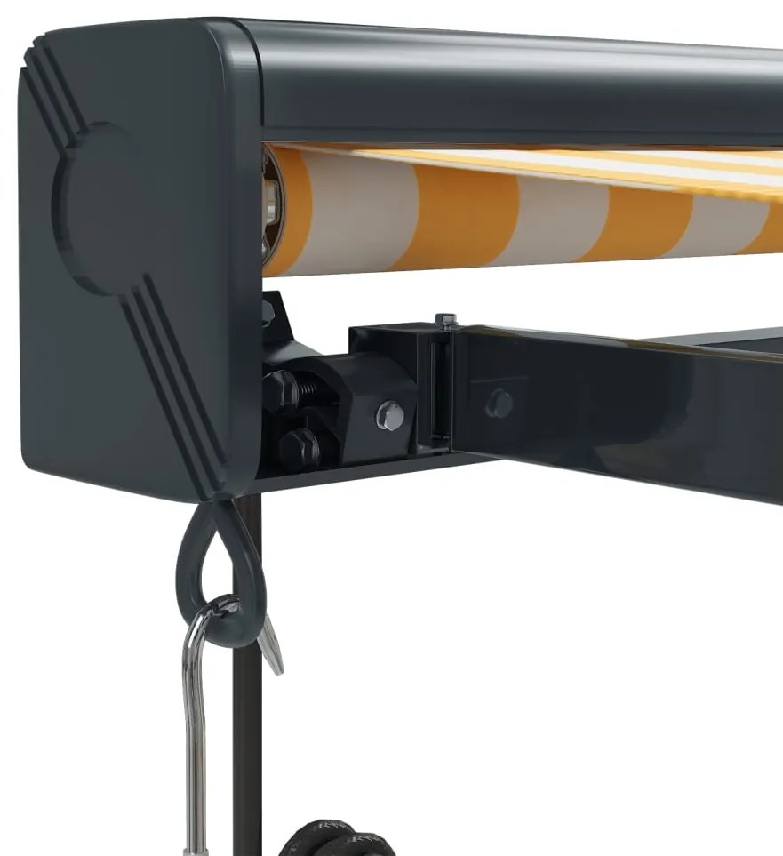 vidaXL Τέντα Πτυσσόμενη Κίτρινη/Λευκή 4,5 x 3 μ. από Ύφασμα/Αλουμίνιο