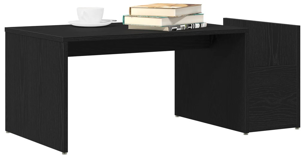 vidaXL Τραπεζάκι καφέ Μαύρο Δρυς 90x45x35 εκ. Από ξύλο