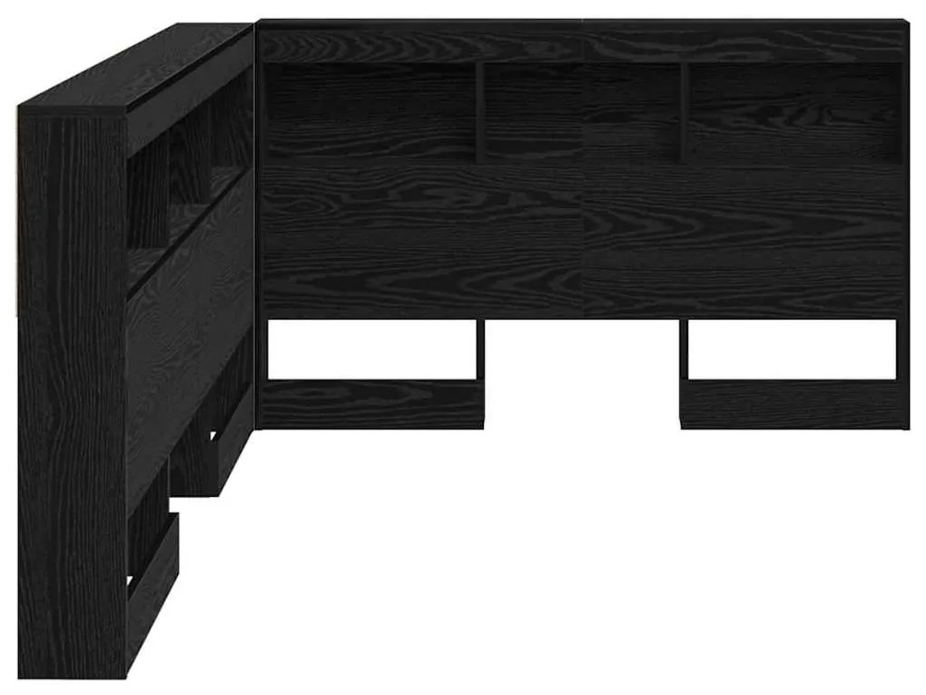 vidaXL Κεφαλάρι Αποθήκης με ράφι Μαύρη Οξυά 120 cm Επεξεργασμένο ξύλο