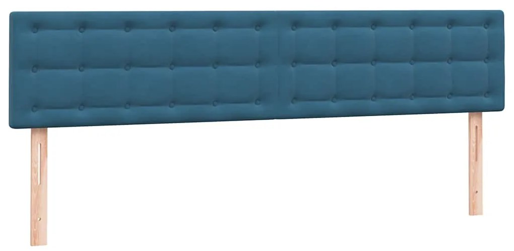 vidaXL Κρεβάτι Boxspring με Στρώμα Σκούρο Μπλε 200x220 εκ. Βελούδινο