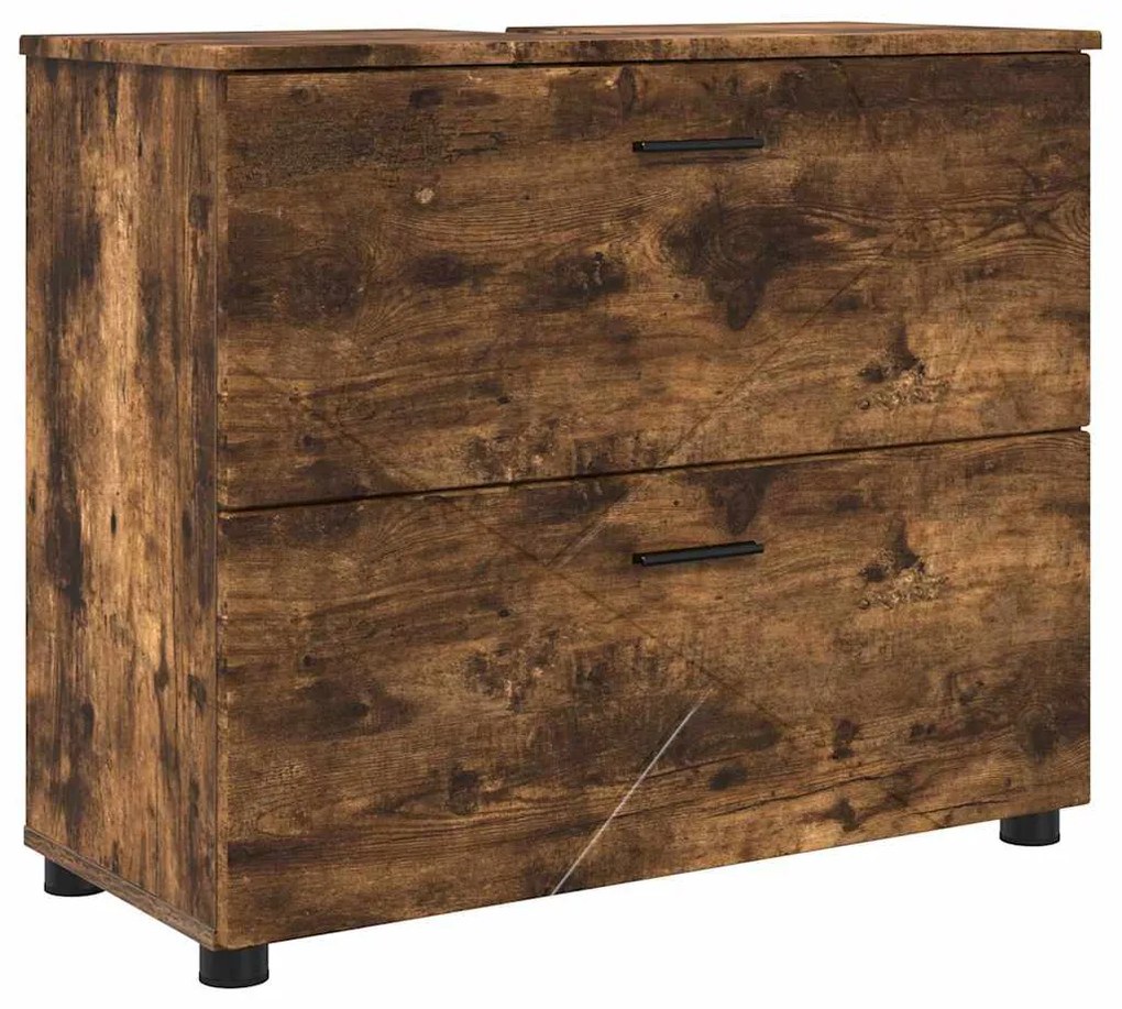 vidaXL Σετ Επίπλων Μπάνιου με συρτάρι με ράφι 4 pcs Καπνιστό Δρύς