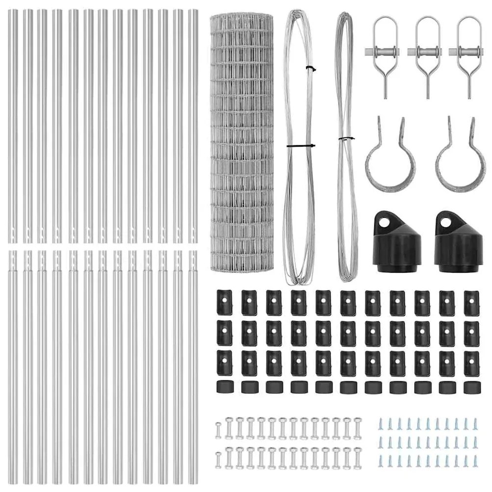 vidaXL Τεντώτο με στήριγμα Ασημί 1,2 x 25 m Χάλυβας και PVC