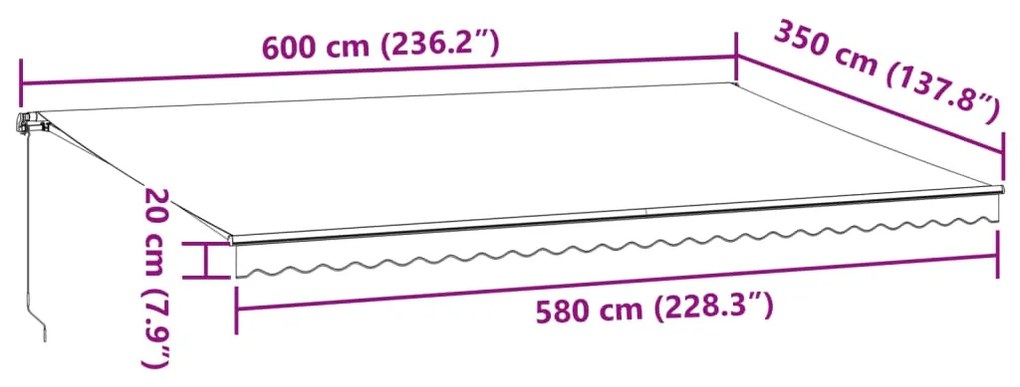 ΤΕΝΤΑ ΠΤΥΣΣΟΜΕΝΗ ΧΕΙΡΟΚΙΝΗΤΗ ΜΕ LED ΜΠΟΡΝΤΟ 600X350 ΕΚ. 3215011