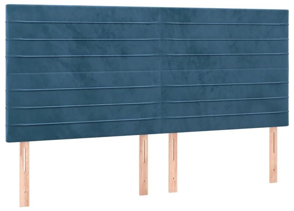 Πλαίσιο Κρεβατιού με Κεφαλάρι Σκ. Μπλε 180x200 εκ. Βελούδινο - Μπλε