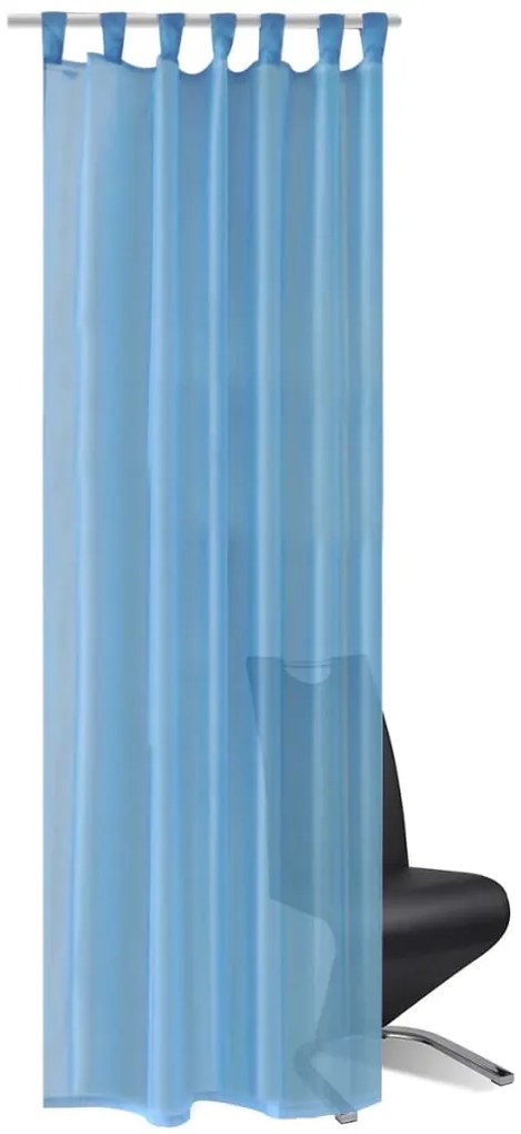 Τιρκουάζ ημιδιαφανής κουρτίνα 140 x 245 cm 2 τμχ