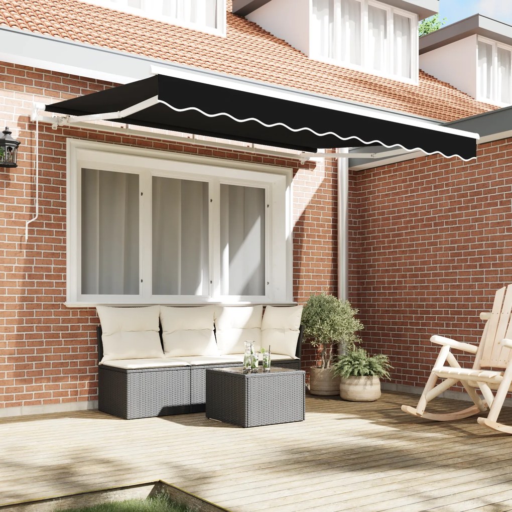 vidaXL Ύφασμα αντικατάστασης τέντας Μαύρο 300 x 250 εκ Καραβόπανο
