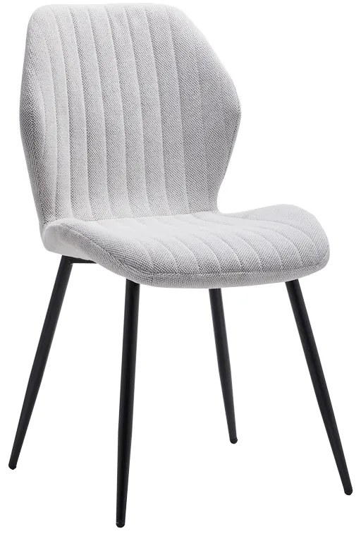 Καρέκλα Fersity pakoworld ύφασμα λευκό-πόδι μέταλλο μαύρο 48x56.5x85.5εκ