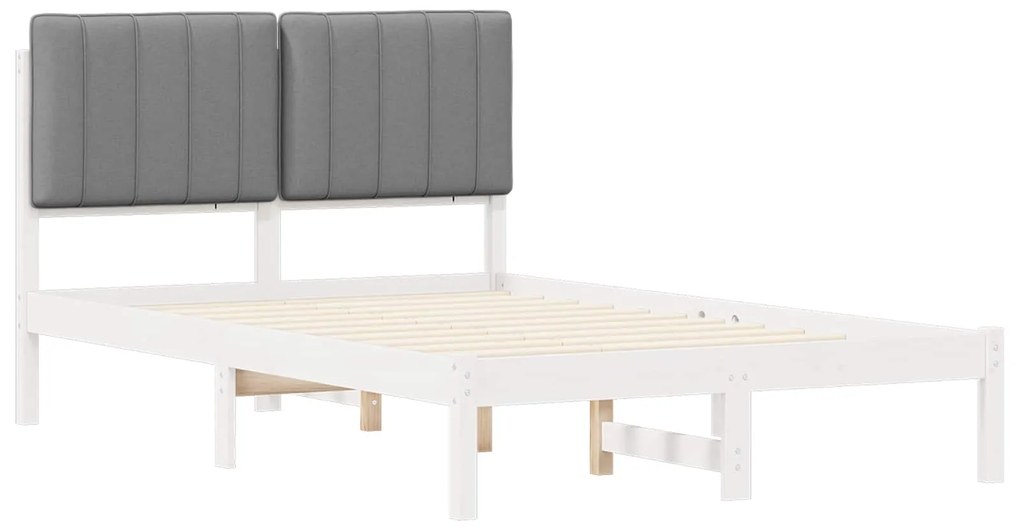 vidaXL Σκελετός Κρεβατιού με Επενδεδυμένο Κεφαλάρι Ανοιχτό γκρι